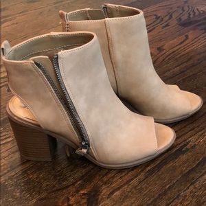 Open Toe Bootie - Taupe